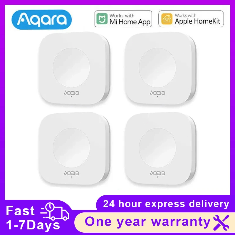 Smart Home Keyestudio - Aqara สมาร์ทโฮมเซ็นเซอร์ไร้สายมินิสวิตช์แบบมินิปุ่มฮับการเชื่อมต่อระยะไกลที่สำคัญควบคุมด้วย Xiaomi Mijia Apple homekit