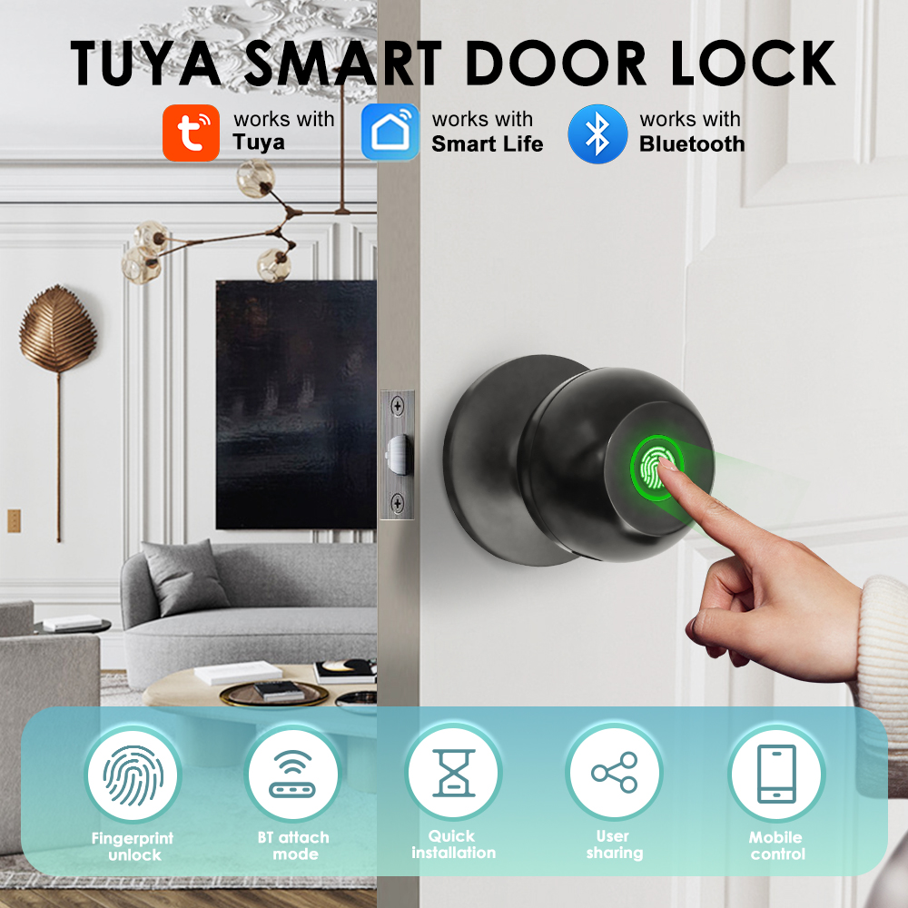 Smart Home Keyestudio - กุญแจล็อคประตูอิเล็กทรอนิกส์ Tuya สมาร์ทล็อคประตูภายนอก ล็อคด้วยลายนิ้วมือ กุญแจอัจฉริยะสำหรับบ้านอัจฉริยะ ปลดล็อคได้สำหรับอพาร์ทเมนต์