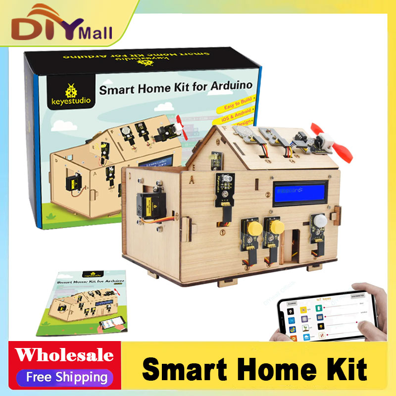 Smart Home Arduino - ชุดอุปกรณ์บ้านอัจฉริยะ Keyestudio พร้อมบอร์ด PLUS ชุดเริ่มต้น Arduino