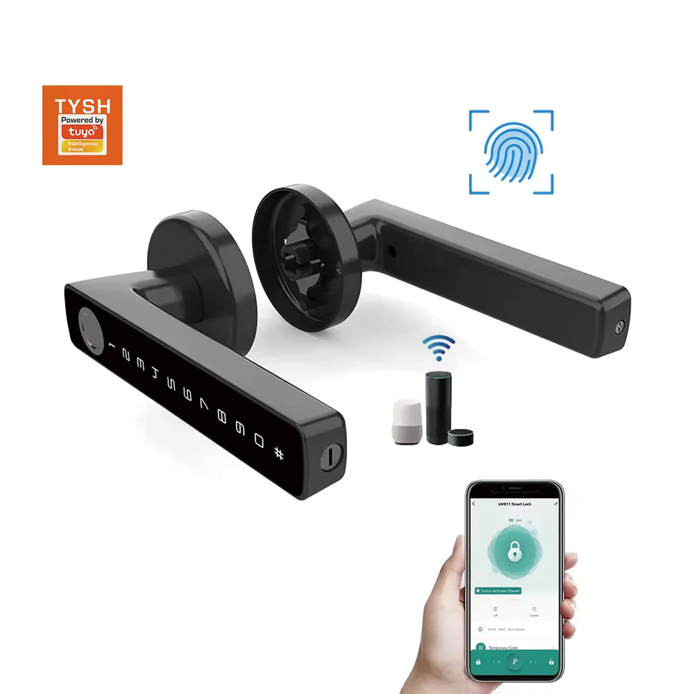 Smart Home Door Lock - TYSH Tuya สมาร์ทอัตโนมัติความปลอดภัยไบโอเมตริกซ์ลายนิ้วมือจับล็อค Cerradura Inteligente ล็อคประตูอิเล็กทรอนิกส์สมาร์ทล็อค