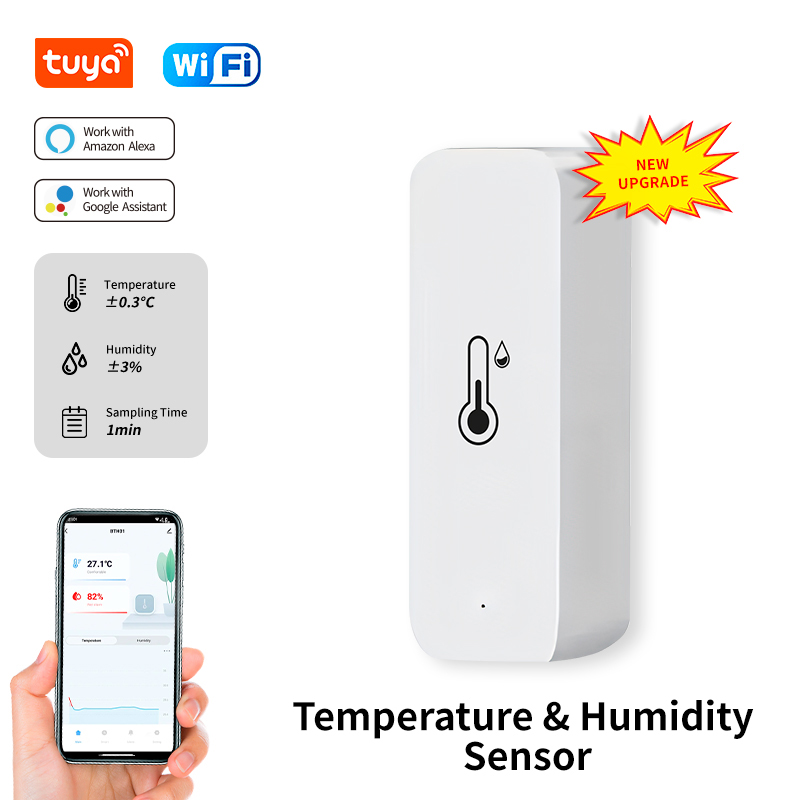 Smart Home News - Tuya WiFi อุณหภูมิและความชื้นเซนเซอร์ในร่มสมาร์ทเครื่องวัดอุณหภูมิสําหรับ Alexa Google Home