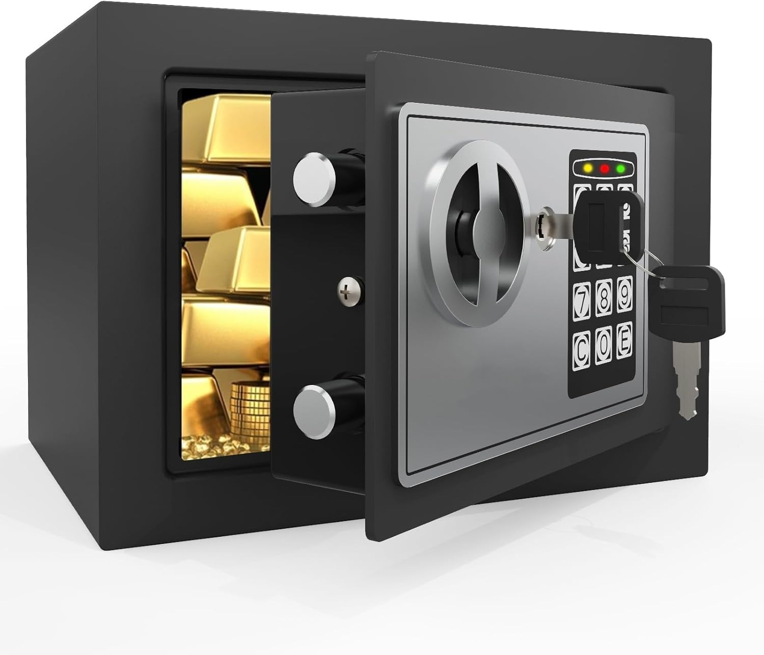 Smart Home Keyestudio - ตู้เซฟอิเล็กทรอนิกส์รุ่นใหม่ ปี 2026 ตู้เซฟเหล็กทั้งหมด สำหรับบ้านและสำนักงาน ปลดล็อคด้วยรหัสผ่านและกุญแจ