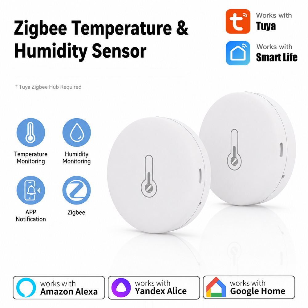Smart Home News - ทูยา ซิกบีเซ็นเซอร์วัดอุณหภูมิและความชื้น จอภาพระยะไกลขนาดเล็กโดยแอพสมาร์ทไลฟ์ใช้พลังงานจากแบตเตอรี่ ทำงานร่วมกับอเล็กซา กูเกิล โฮม