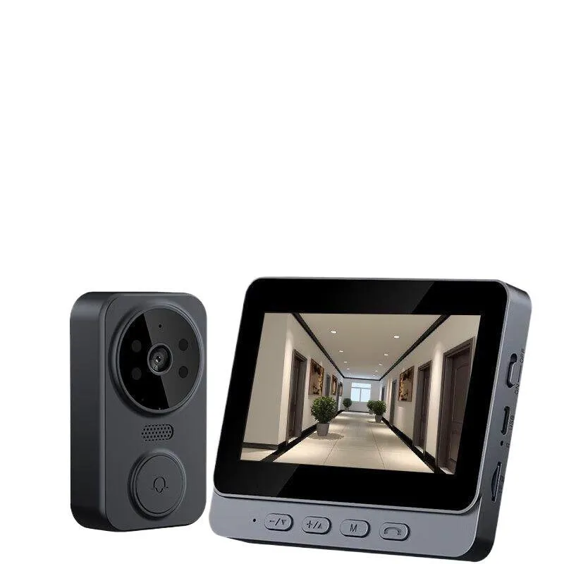 Smart Home Video Doorbell Installation - กล้องออดวิดีโอไร้สายอัจฉริยะ HD ป้องกันการโจรกรรม กล้องมองช่องตาแมว สำหรับความปลอดภัยภายในบ้าน อพาร์ทเมนท์