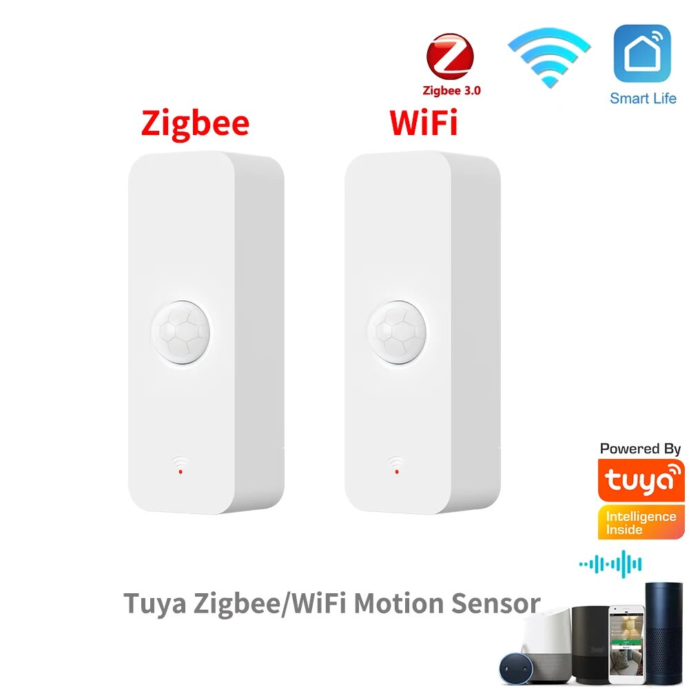 Smart Home Wiz - Tuya เครื่องตรวจจับรังสีอินฟราเรดแบบสมาร์ทโฮมเซ็นเซอร์ตรวจจับการเคลื่อนไหวไร้สาย ZigBee PIR ใช้งานได้กับ Alexa