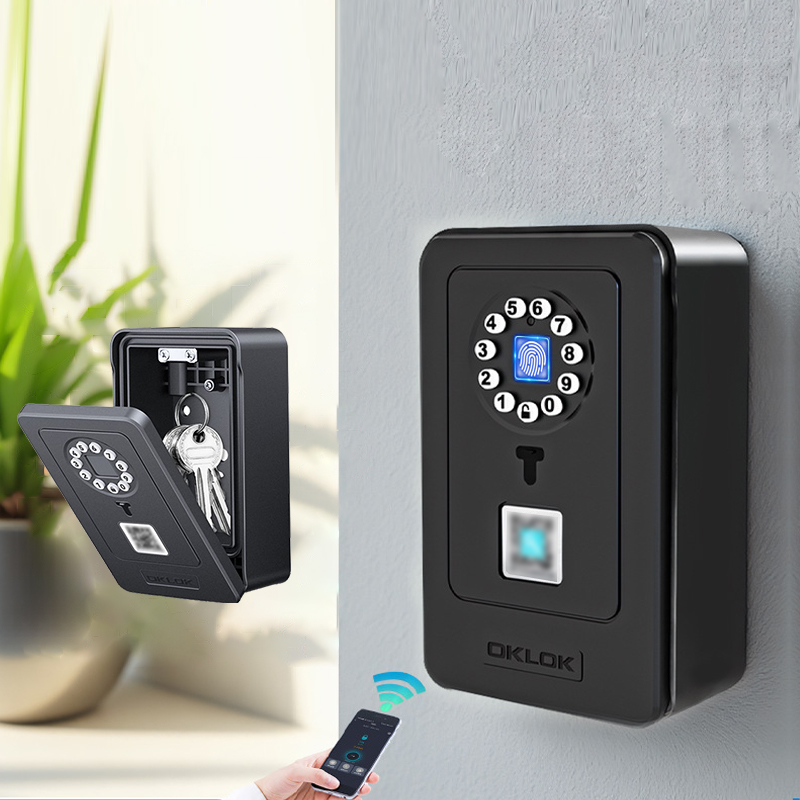 Smart Home Door Lock - กล่องเก็บรหัสผ่านแบบแขวนอัจฉริยะ พร้อมระบบล็อคดิจิตอล สำหรับเก็บกุญแจ นิรภัยสำหรับบ้าน ระบบสแกนลายนิ้วมือ