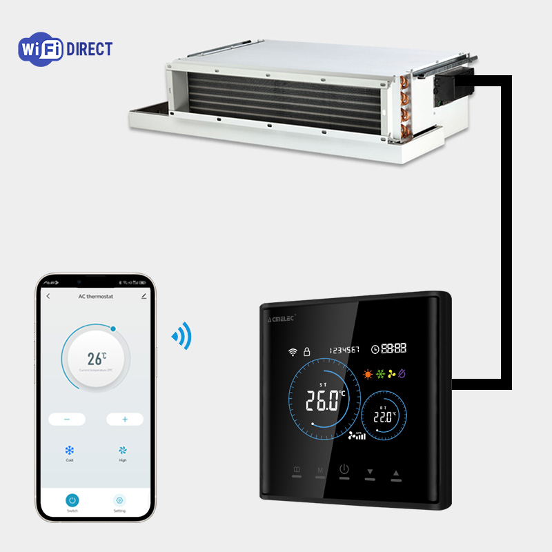 Smart Home Hvac - เทอร์โมสตัทดิจิตอลอัจฉริยะสำหรับพัดลมคอยล์ HVAC ควบคุมผ่าน WiFi รองรับ Modbus