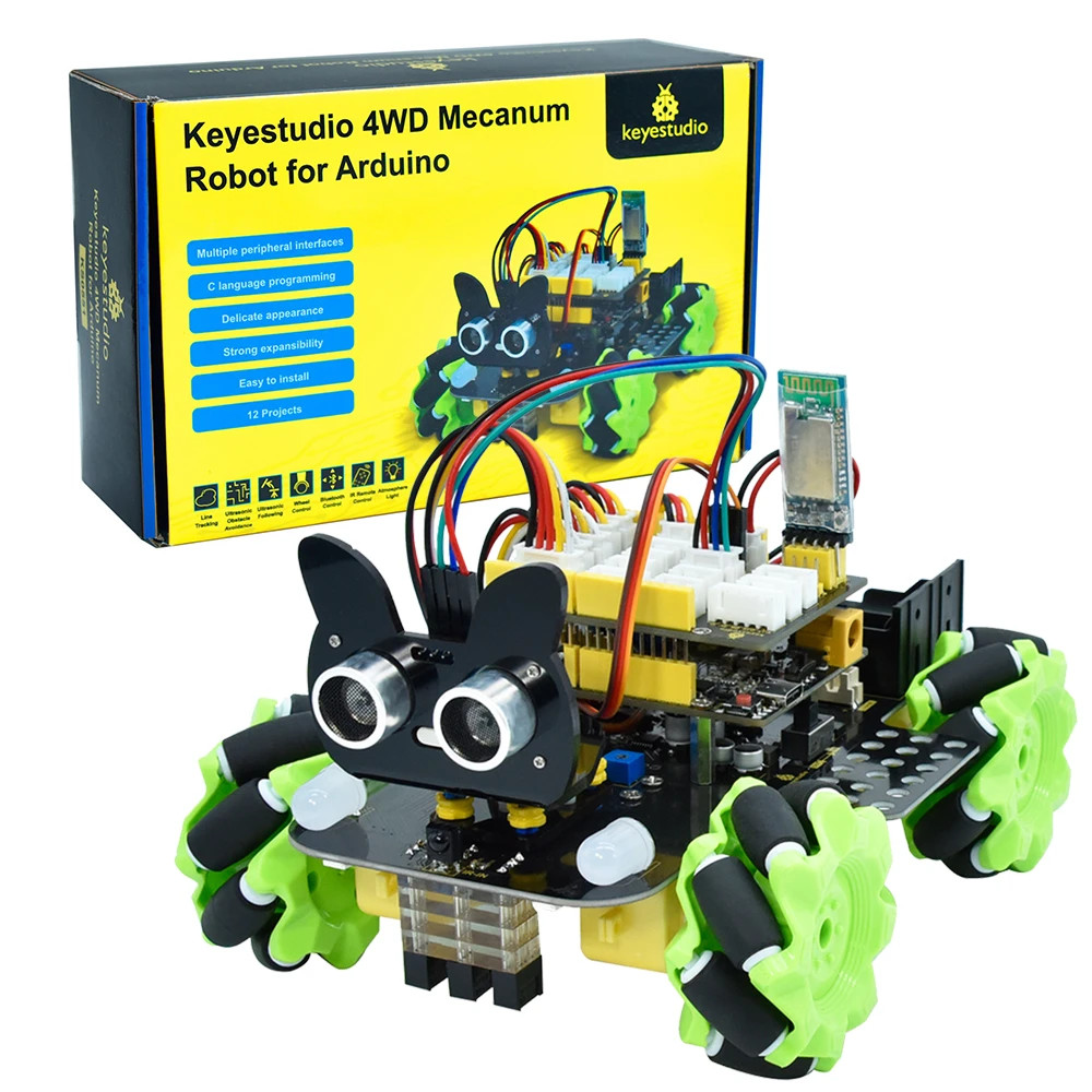 Smart Home Keyestudio - รถหุ่นยนต์ Keyestudio Mecanum 4WD สำหรับ Arduino