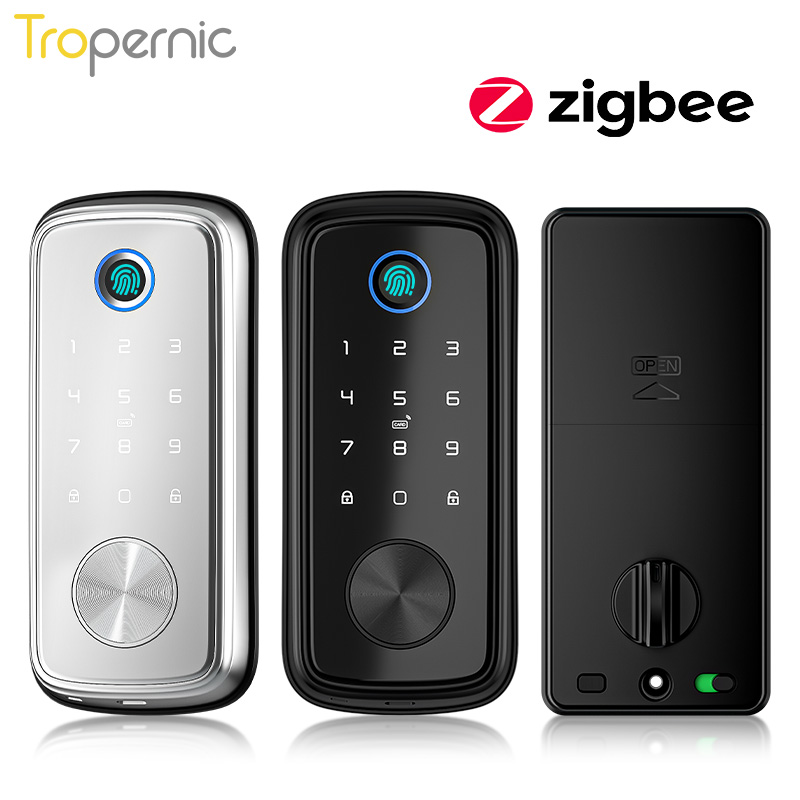 Smart Home Door Lock - Tuya กลอนประตูแบบปลดล็อคด้วยรหัสล็อคลายนิ้วมือของ ZigBee แอพพลิเคชั่นอัจฉริยะปลดล็อคดิจิตอลอัจฉริยะ