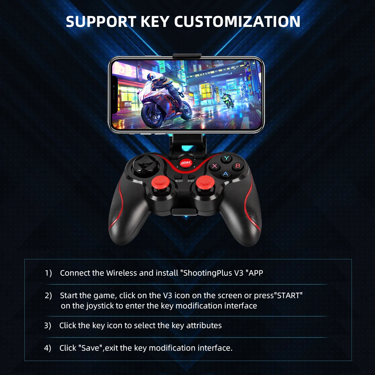 GAMINJA ไร้สายบลูทูธ Gamepad P - Smart Home Film บทวิจารณ์และราคา