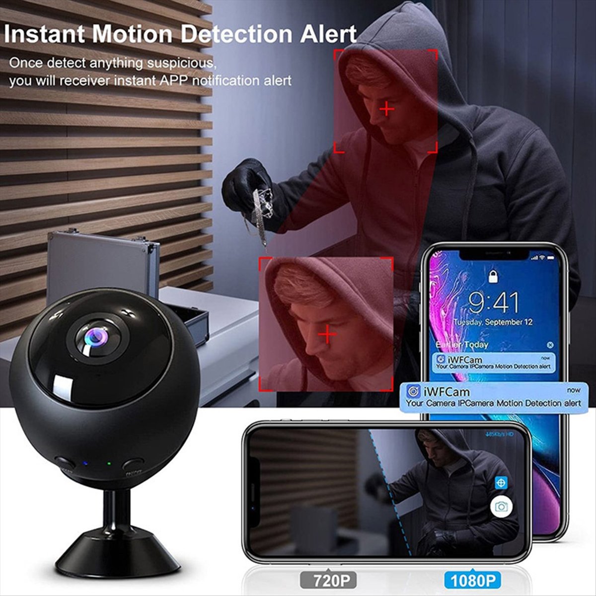 กล้องวงจรปิดขนาดเล็ก 1080P แบบ - Smart Home Kamera บทวิจารณ์และราคา