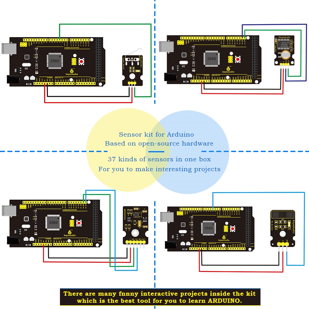 Keyestudio ใหม่ Sensor Starter - Smart Home Arduino บทวิจารณ์และราคา