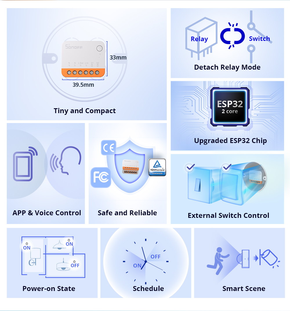 สวิตช์อัจฉริยะ Sonoff Mini R4  - Smart Home Wiz บทวิจารณ์และราคา